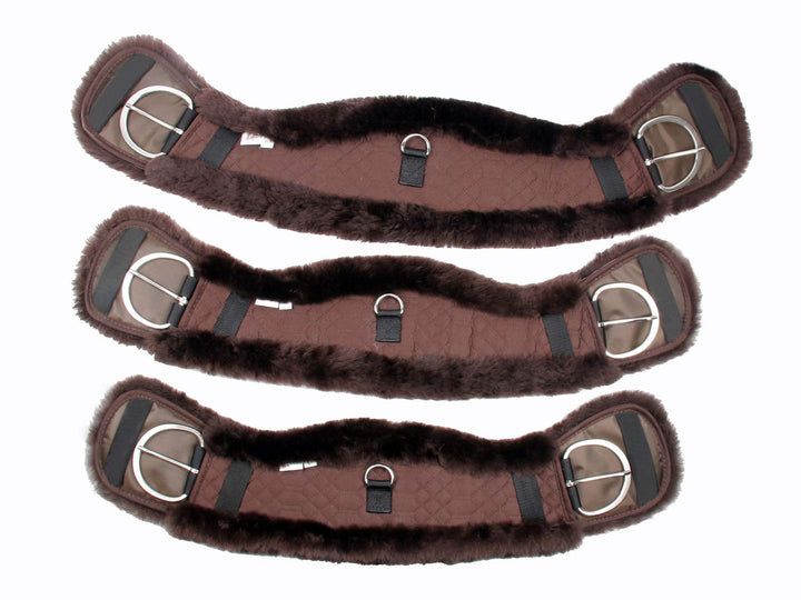 Merauno® Lammwolle Western Mondgurt Sattelgurt, aus Qualitäts Merino Lammwolle, spezielle anatomisch