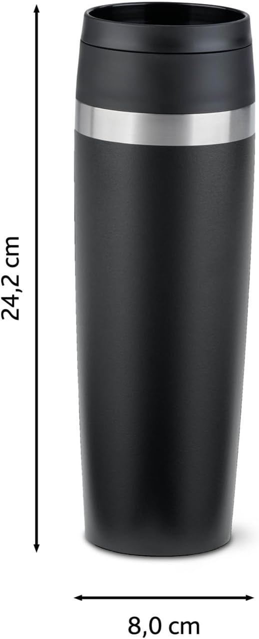 EMSA N2023550 Travel Mug Classic 0,5 Liter , neuer Komfort-Schraubverschluss , Edelstahl , 6h heiss