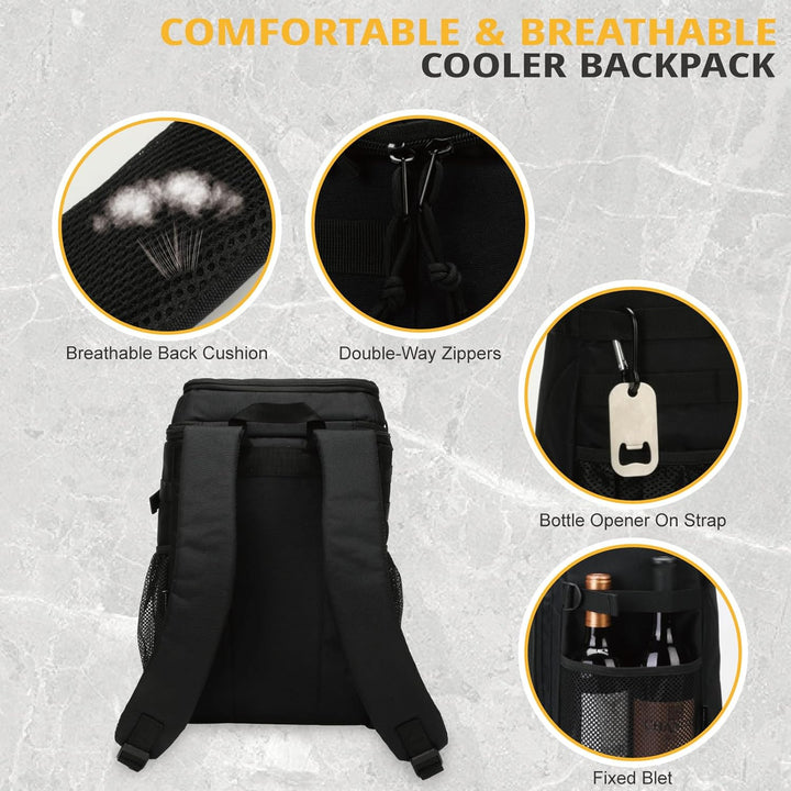 Taktischer Kühlrucksack – 25L Isolierter Rucksack, Auslaufsicher & Robust – Grosser Lunch-Rucksack,
