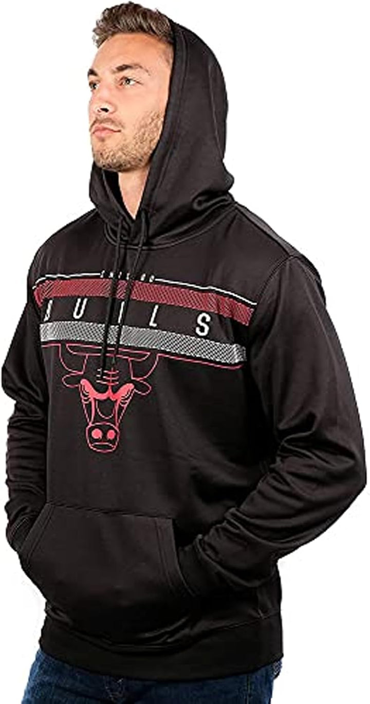 Ultra Game Erwachsene Poly Midtown NBA Herren Fleece Hoodie Pullover Sweatshirt Chicago Bulls L Schw