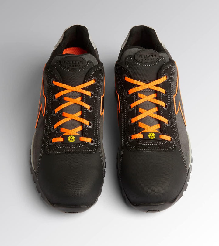 Diadora Herren Glove NET Low PRO S3 HRO SRA ESD, Asphalt Orange Fluo, 41 EU 41 EU Asphalt Orange Flu