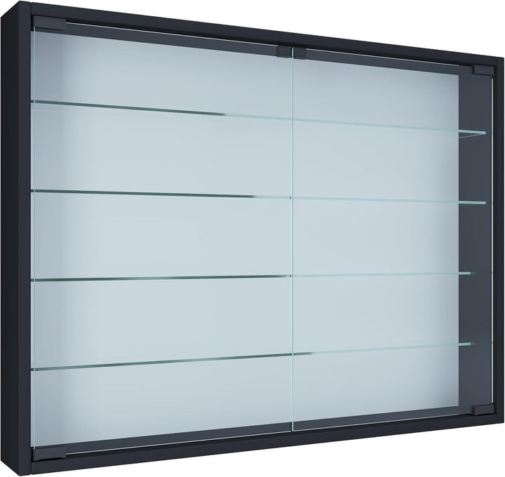 VCM 912950 Vitrine Sammelvitrine Wandvitrine Wand Schrank Regal Hängeregal Hängevitrine Holz Schwarz