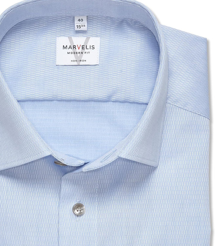 Marvelis Herren Businesshemd Langarm 720814,Einfarbig,Modern Fit,New Kent 42 Bleu 11, 42 Bleu 11