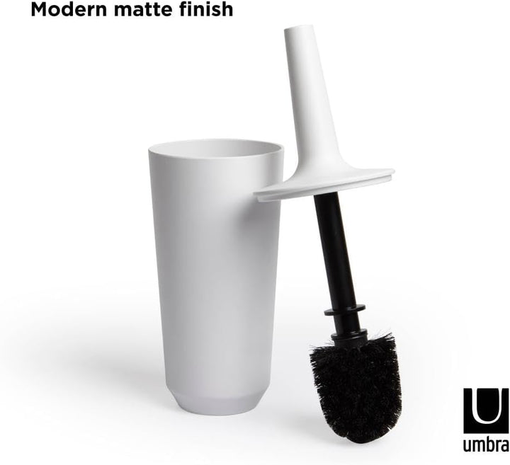 Umbra 1004478-660 Corsa Toilet Brush, WC-Büstenhalter aus Keramik, Weiss Toilettenbürstenhalter Weis