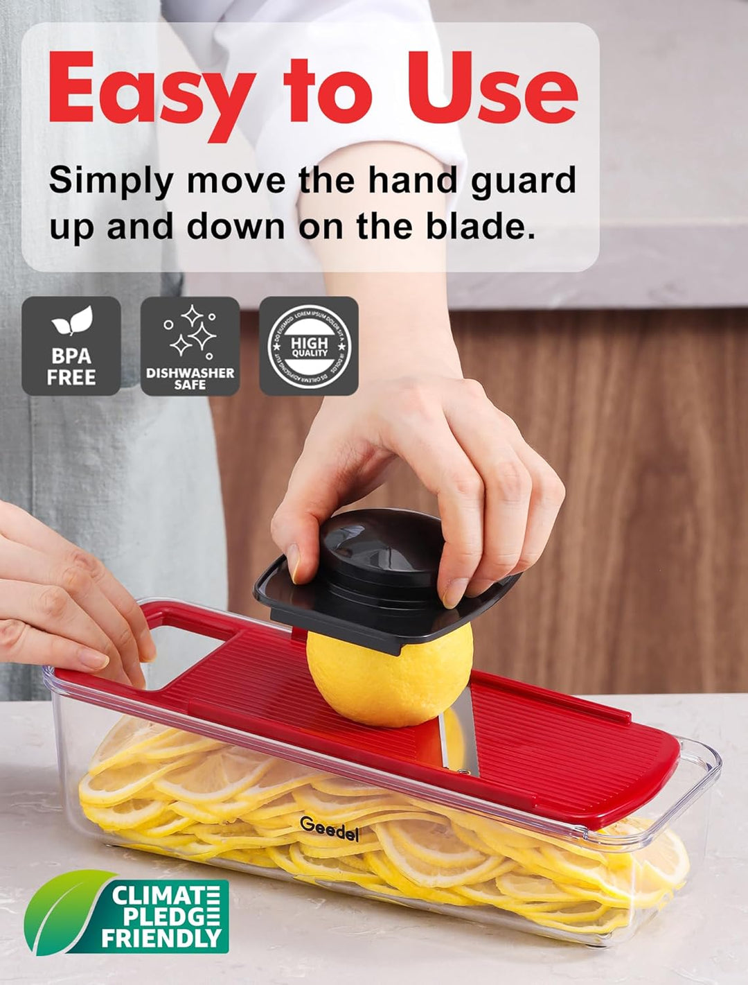 Geedel 4 in 1 Multifunktion Mandoline Gemüsehobel, Zwiebelschneider Gemüseschneider Manuell Käsereib
