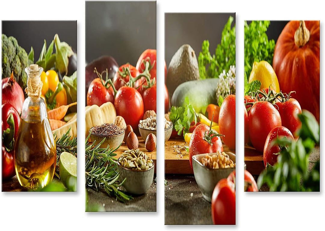 islandburner Bild auf Leinwand Lebensmittel Sortiert küchenbilder Auberginen Karotten Gemüse Bilder