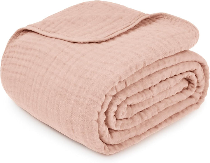 Musselin-Decke für Erwachsene, extra gross, 228,6 x 167,6 cm, 6-lagig, kühlende Baumwolle, weich, at