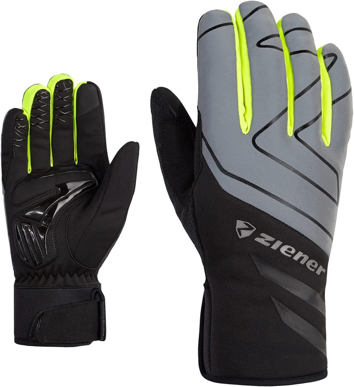 Ziener Daly Fahrradhandschuhe, Winter |wasserdicht, Soft-Shell, gepolstert 6.5 black.poison yellow,