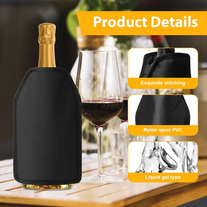Weinkühler Manschette：2 Pcs Weinflaschenkühler,Extra lange Kühlung,Wasserabweisendes Nylon,Weinmansc