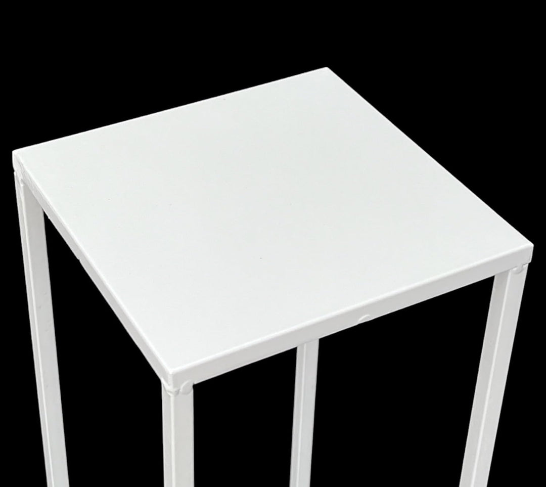 DanDiBo Blumenhocker Metall Weiss Eckig 50 - 70 cm Blumenständer Beistelltisch 96482 Blumensäule Mod