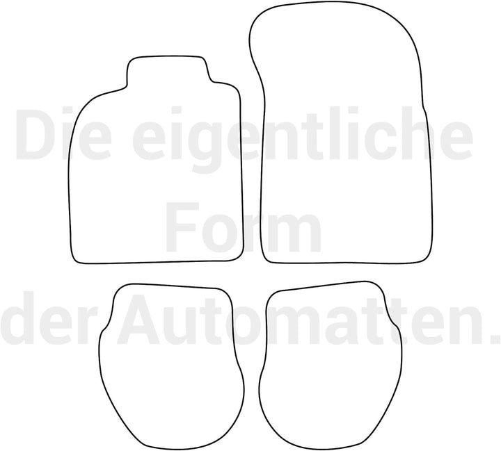 moto-MOLTICO Fussmatten Auto Velours Autoteppiche Schwarz Automatten Set 4-teilig passend für Porsch