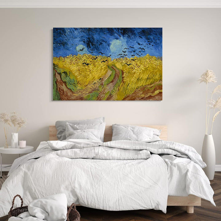 Printed Paintings Leinwand (80x60cm): Vincent Van Gogh - Weizenfeld mit Krähen (1890) 80x60 cm, 80x6