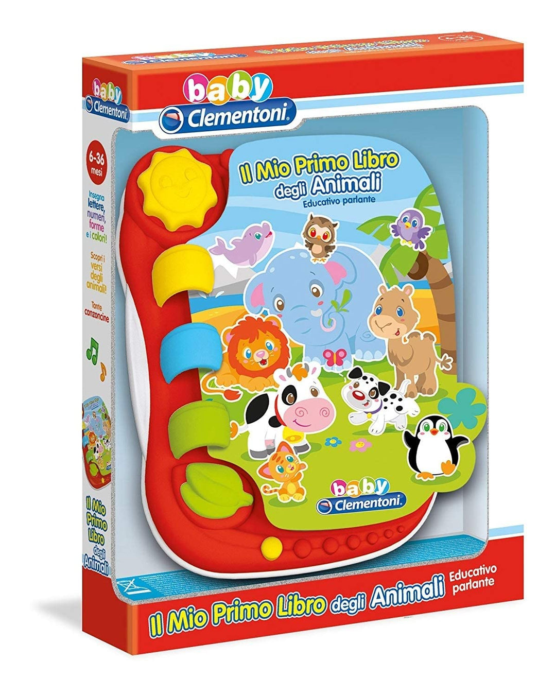 Clementoni 17190 Mein erstes Tierbuch – sprechendes Lernbuch – Kinder 6 – 36 Monate, Single, Mehrfar