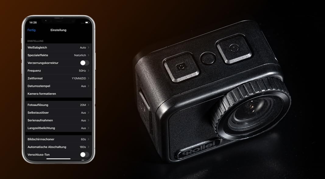 Rollei Actioncam 9s Cube: Brillante 4K Action, Wasserdicht bis 21m, Mini-Design, Touchscreen & Bilds