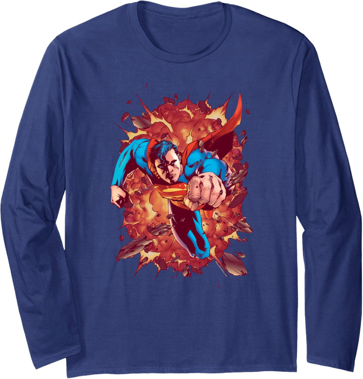 Superman Through Flame Langarmshirt
