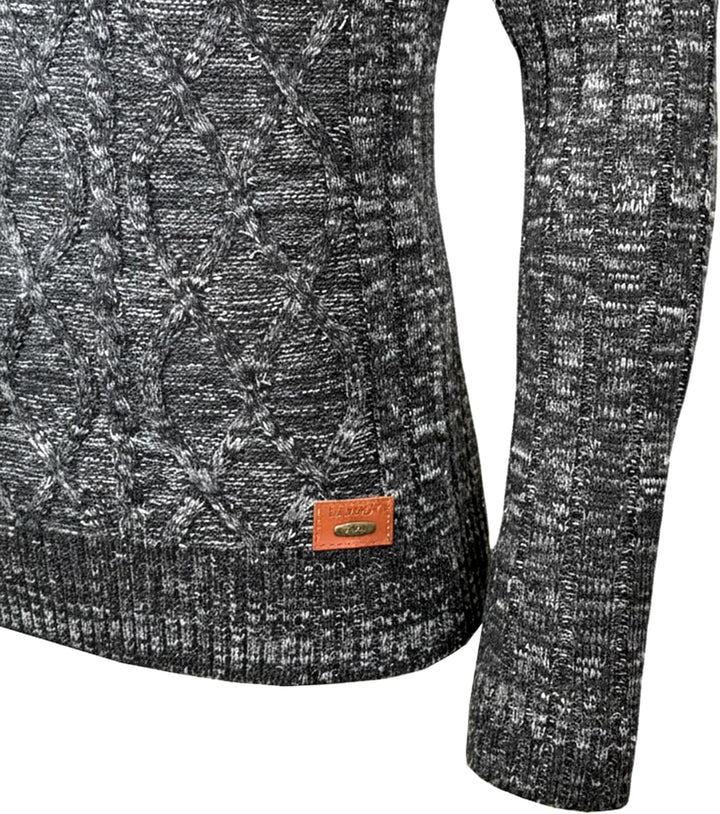 Herren Grobstrick Pullover Strickpullover Stehkragen Winter-Freizeit-Jacke Muster Design Meliert Swe