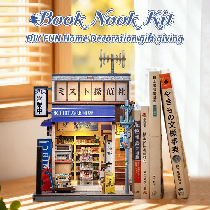 CUTEBEE Book Nook Kit - Puppenhaus Im Japanischen Stil, DIY Holz Miniaturhaus Für Erwachsene, Wohn U