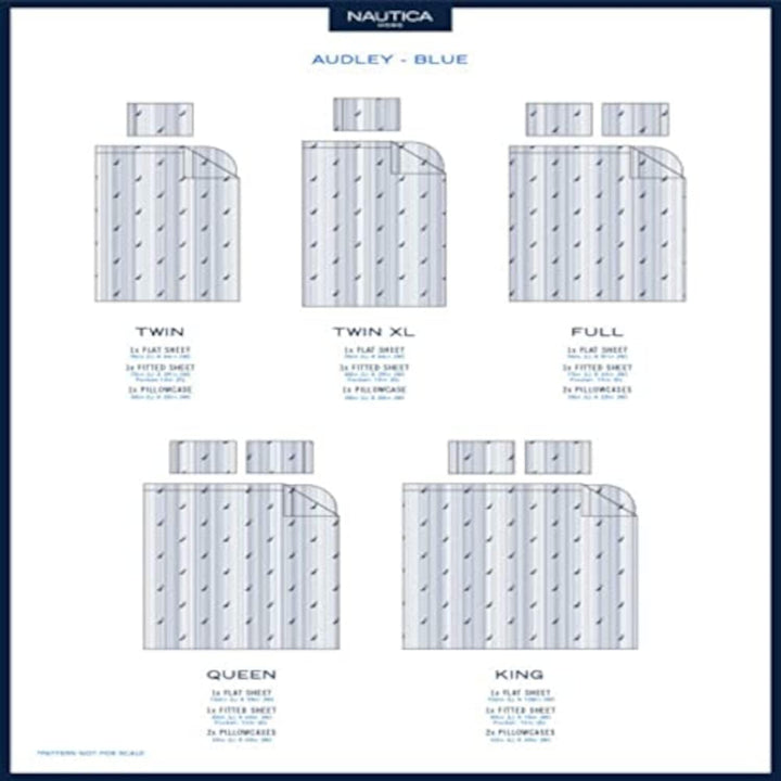 Nautica - Perkal-Kollektion – Bettwäsche-Set – 100% Baumwolle, knackig und kühl, leichte und feuchti