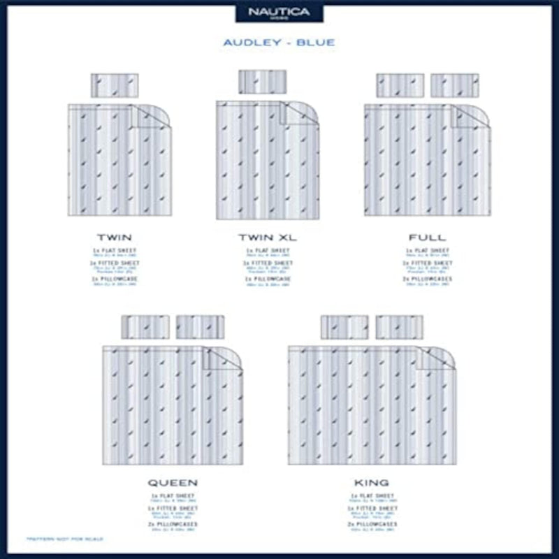 Nautica - Perkal-Kollektion – Bettwäsche-Set – 100% Baumwolle, knackig und kühl, leichte und feuchti