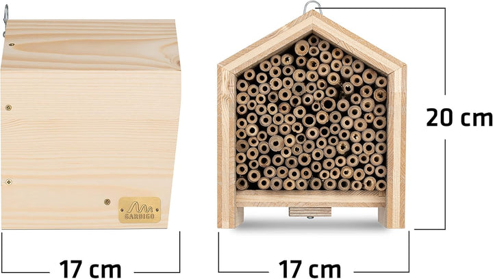 GARDIGO® Tierhaus System: Bienenhaus I Bienenhotel aus Massivholz I Made in Germany I Wildbienen Nis