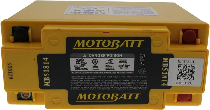 MOTOBATT Batterie 12 V 22 Ah (MB51814) [wartungsfrei & versiegelt] kompatibel für BMW K 1300 GT 2009