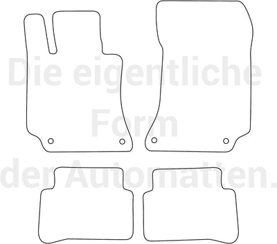 moto-MOLTICO Fussmatten Auto Velours Autoteppiche Schwarz Automatten Set 4-teilig passend für Merced