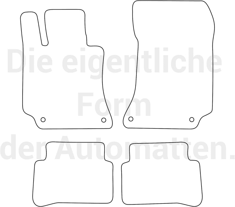 moto-MOLTICO Fussmatten Auto Velours Autoteppiche Schwarz Automatten Set 4-teilig passend für Merced