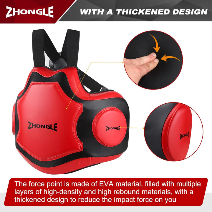 ZHONGLE Professionelle Boxen Körperschutz, Coach's Boxingweste, Kampfsport Heavy Hitter Boxen Body P