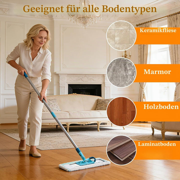 6 Stück Ersatz-Wischbezüge für Leifheit Profi XL Micro Duo / Profi XL Cotton Plus,Mikrofaser Wischbe