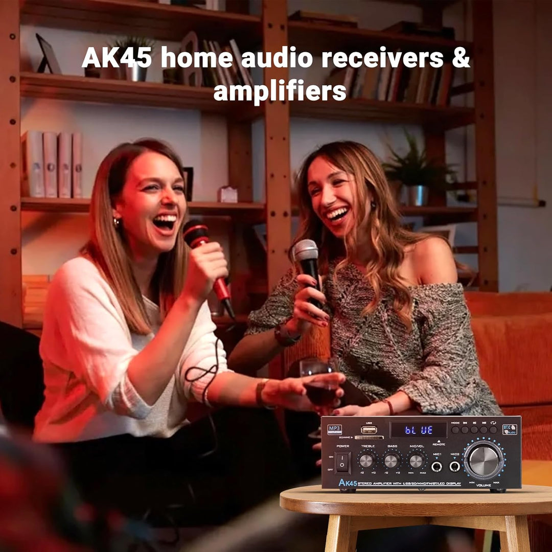 Bluetooth-Stereo-Receiver und Heim-Audioverstärker, 300 W x 2, 2-Kanal für Heimkino- und Regallautsp