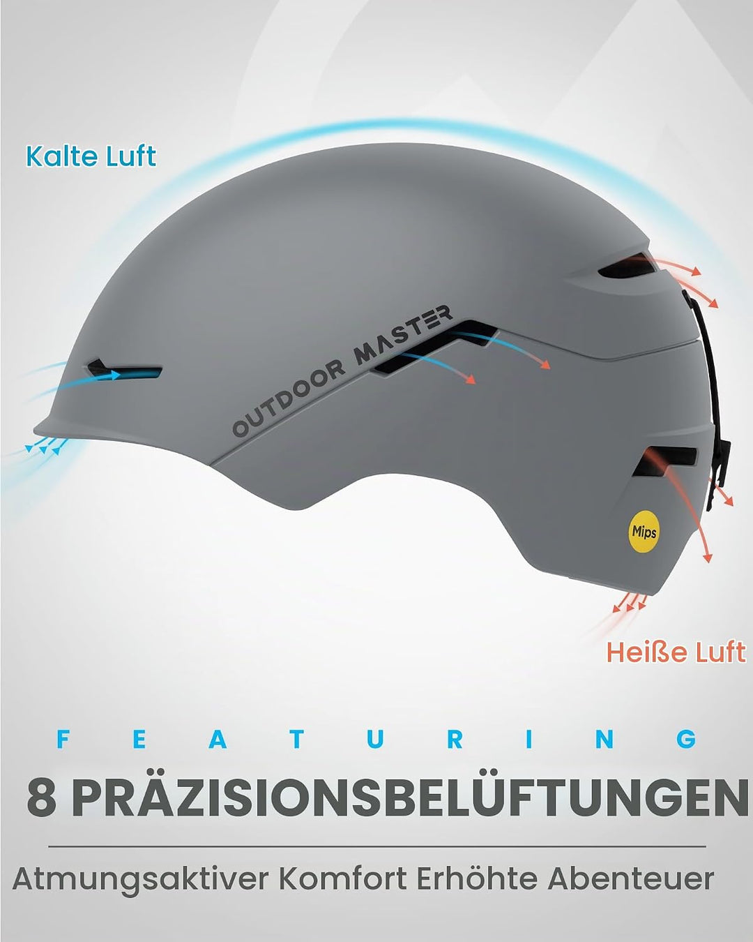 OutdoorMaster ELK MIPS Skihelm - Schneesporthelm Snowboardhelm für Männer Frauen &amp; Jugend Mattes Gra