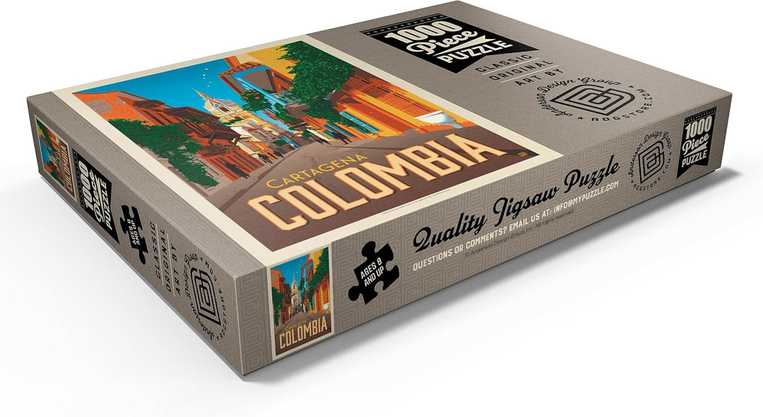 Kolumbien: Cartagena, Vintage Poster - Premium 1000 Teile Puzzle - MyPuzzle Sonderkollektion von And