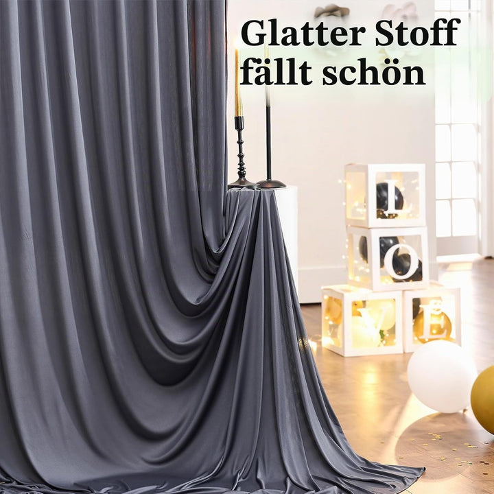 3x3 m Anthrazit Vorhang für Kulissen, Party-Hintergrund Vorhang Anthrazit Hochzeit Hintergrund, Poly