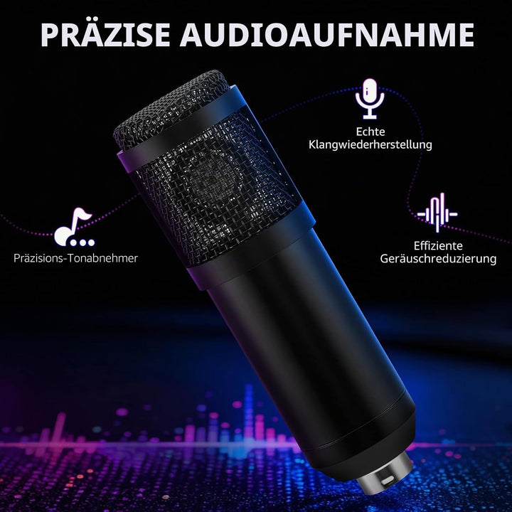 Podcast Mikrofon Bündeln für 2, Streaming-Mikrofon-Podcasting-Kit, DJ-Set-Audio-Interface mit P999ma