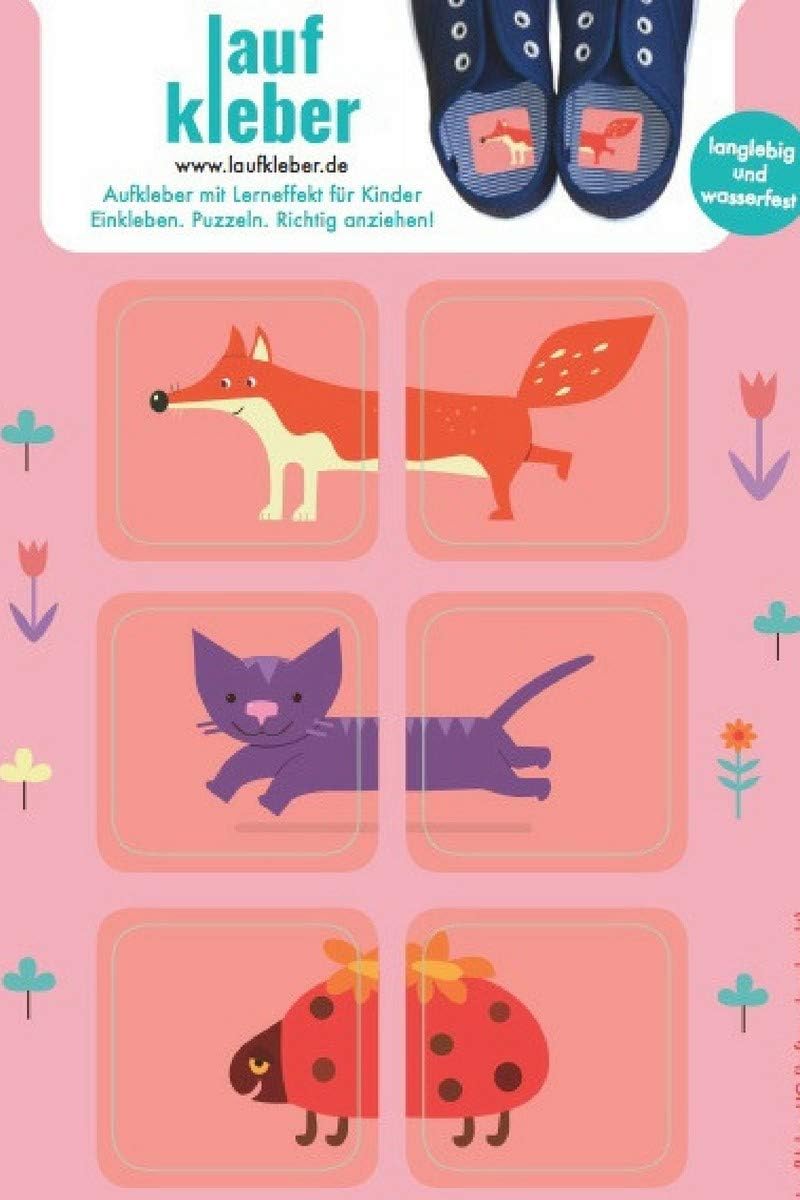 Schuhe anziehen spielerisch lernen, für Kinder zur Vermeidung von Entenfüssen, Aufkleber im 8er Set,