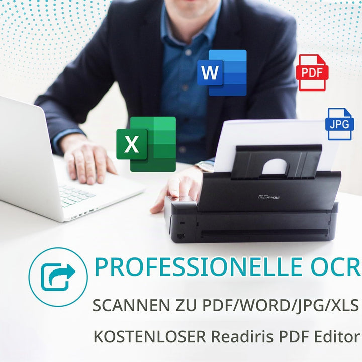 IRIScan PRO Scanner dokumentenscanner A4 20PPM ADF20 Duplex -v5: PDF-Editor, USB+AC-betrieben, PDF-S
