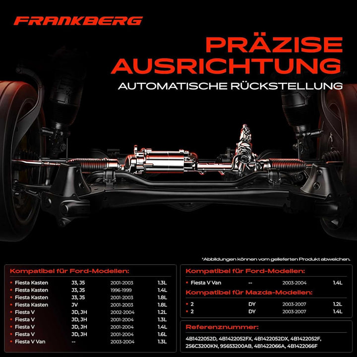 Frankberg Lenkgetriebe Servolenkgetriebe Hydraulisch für Linkslenker Kompatibel mit Fiesta Kasten J3