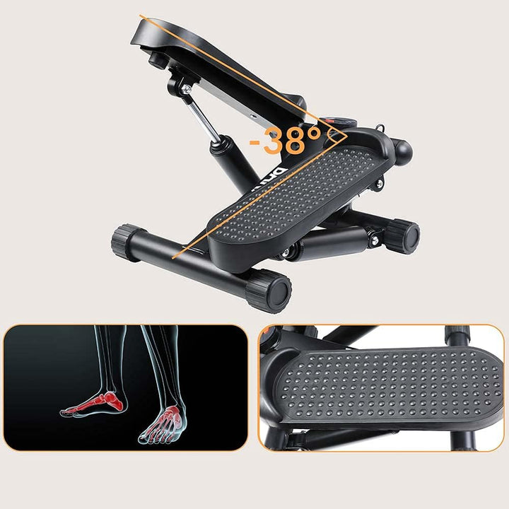 BAKAJI Stepper Fitness-Training, Cardio, Beine, Hüfte, mit LCD-Display, Kalorien, Zeit und Hanteln,