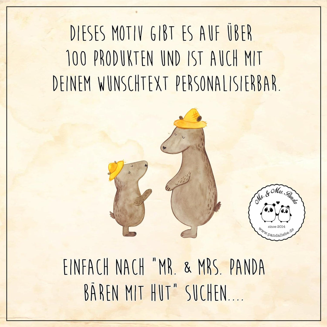Mr. &amp; Mrs. Panda Serviertablett Bären mit Hut - Geschenk, Küchentablett, Vatertag, Bruder, Dad, Fami