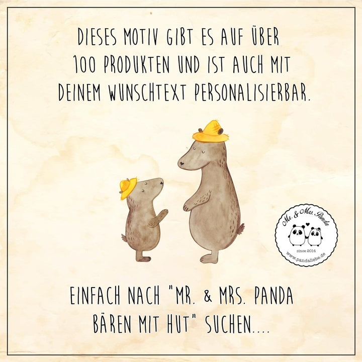 Mr. &amp; Mrs. Panda Serviertablett Bären mit Hut - Geschenk, Küchentablett, Vatertag, Bruder, Dad, Fami