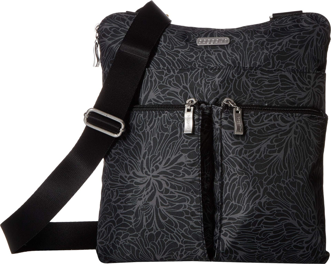 Baggallini Horizon Crossbody-Tasche für Damen, 25,4 x 26,7 cm, leicht, wasserabweisend, Nylon, RFID-