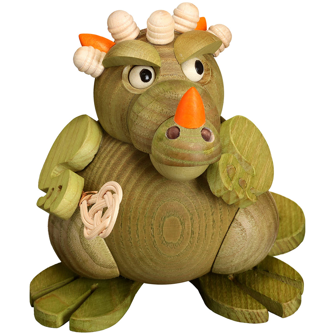 Seiffener Volkskunst | Kugelräucherfigur 11 cm | Räucherdrache | Räuchermännchen | Original Erzgebir