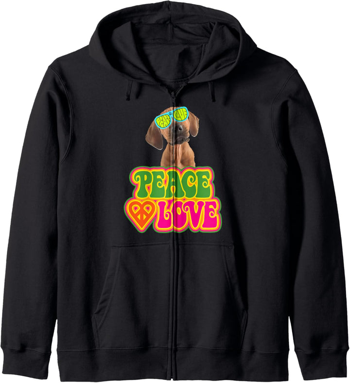 Peace Heart Love Dog Rhodesian Ridgeback Kapuzenjacke