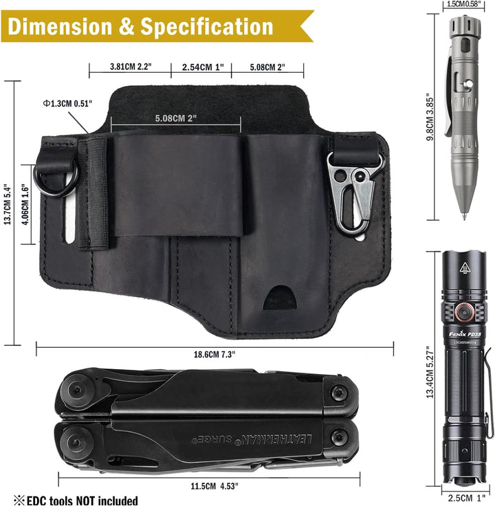 VIPERADE ST1 Multitool Scheide Lederscheide,EDC Taschen Organizer für Herren für Leatherman Multitoo
