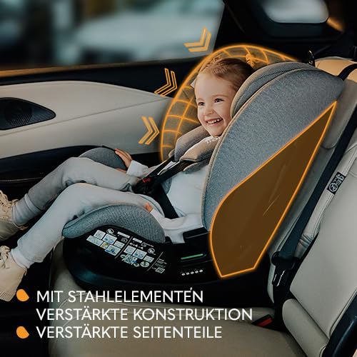LIONELO LAVENDER I-SIZE Kinderautositz von 76 bis 150 cm konform mit R129 i-Size Standard, ISOFIX Mo