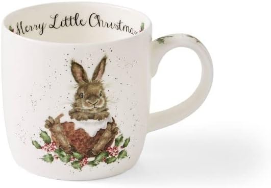 Royal Worcester Wrendale entwirft Weihnachten 0,3 Liter Becher Set mit 4 Tassen Fuchs Meerschweinche
