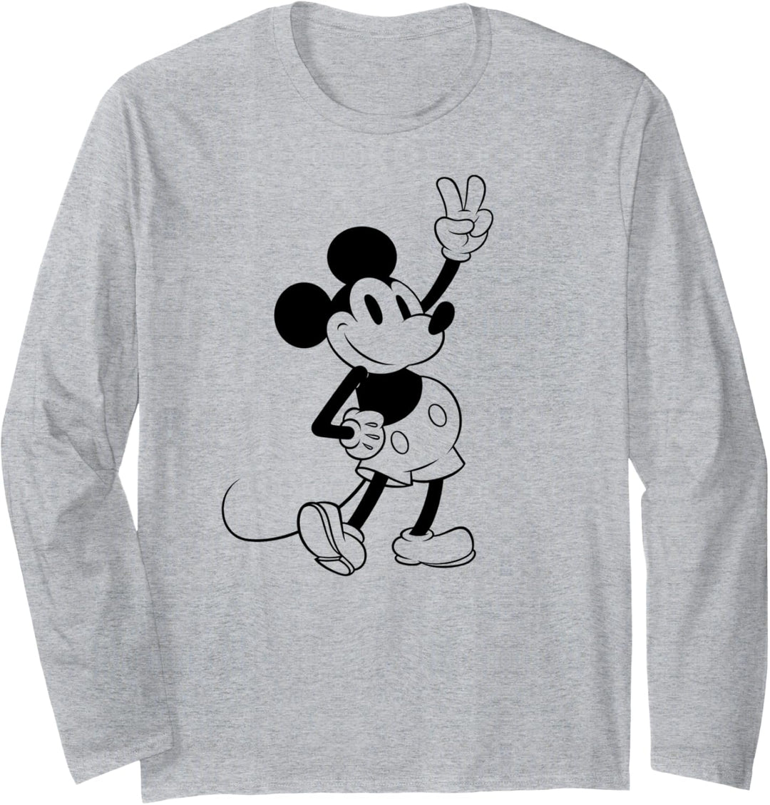 Disney Mickey And Friends Mickey Mouse Simple Outline Langarmshirt