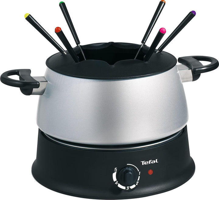 Tefal EF3000 Base Ronde Fondue | 1,200 Watt | mit sechs Gabeln | Für jede Fondueart: Öl, Käse, Schok