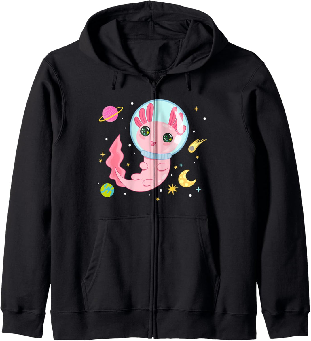 Axolotl Hemd Kawaii Pastell Aquarium Haustier Fisch Space Axolotl Kapuzenjacke