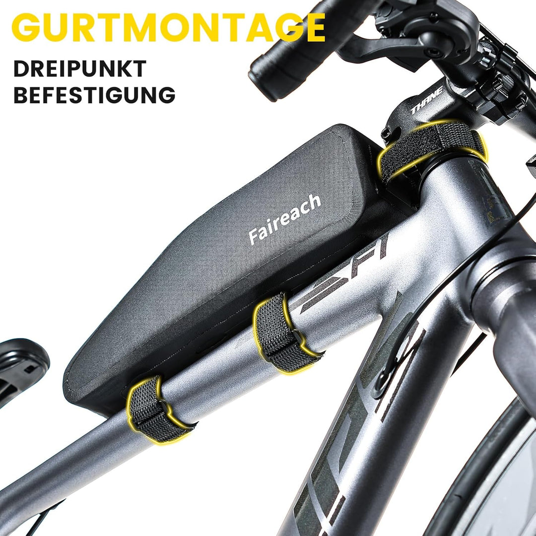 100% wasserdichte Fahrrad Rahmentasche, 1,8L Oberrohrtasche mit Dualem Befestigungssystem, Leichte &amp;